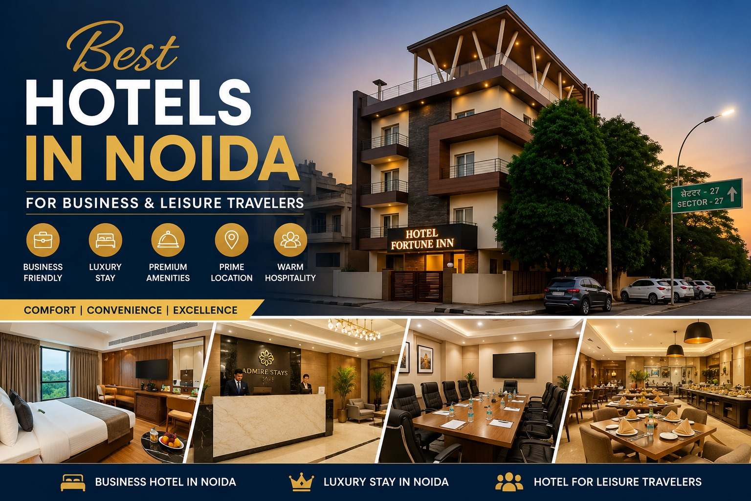 Best Hotels in Noida for Business & Leisure Travelers | Admire Stays